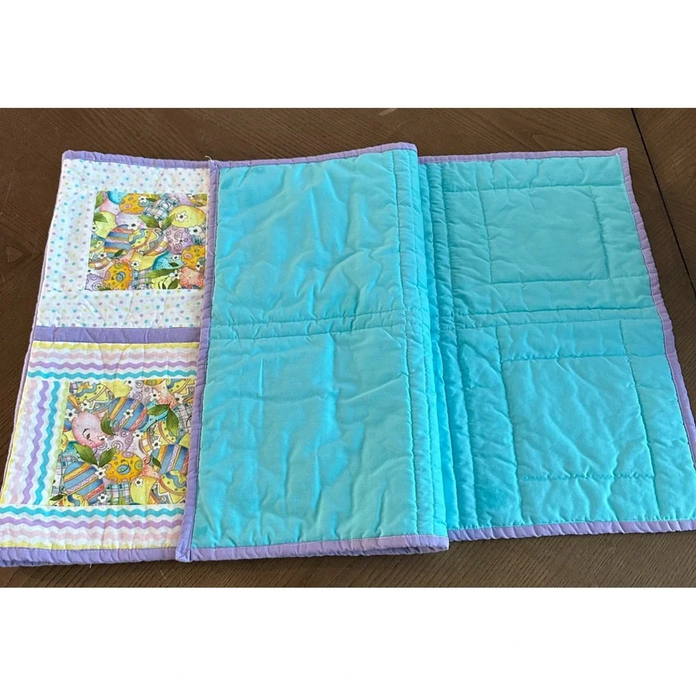 Handmade Quilted Table Runner Easter Eggs Spring Easter Patchwork 18'' x 56''‎